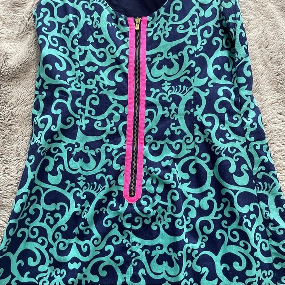 Lilly Pulitzer Hopping Delia Strapless Dress Hot Pink Blue Aqua - Picture 13 of 16